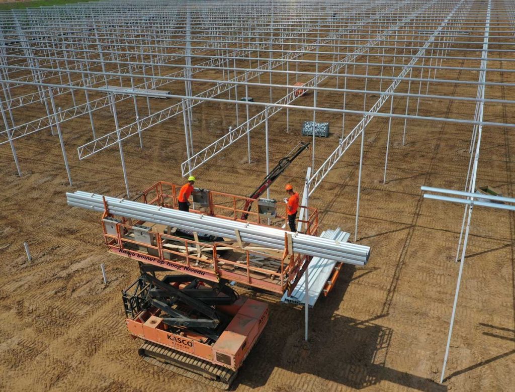 Greenhouse under construction
